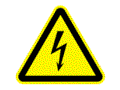 Warnzeichen, Warnung vor elektrischer Spannung nach BGV A 8 W 08
