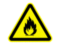 Warnzeichen, Warnung vor feuergefährlichen Stoffen nach BGV A 8 