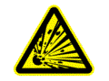 Warnzeichen, Warnung vor explosionsgefährlichen Stoffen BGV A 8 