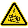 Warnzeichen, Warnung vor schwebender Last nach BGV A 8 W 06